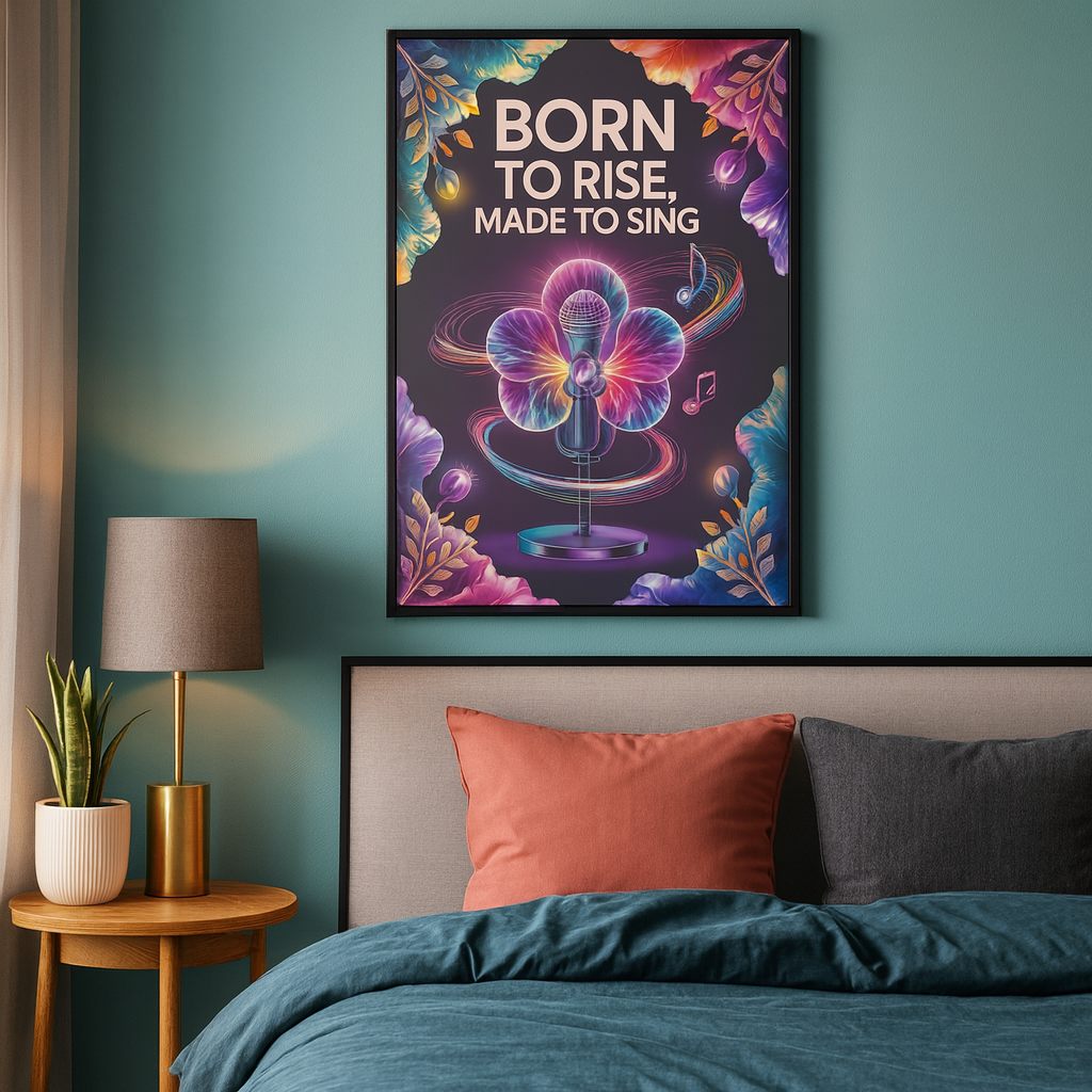 Born to Rise, Made to Sing Matte Poster on Bedroom Wall by The Singing Journey