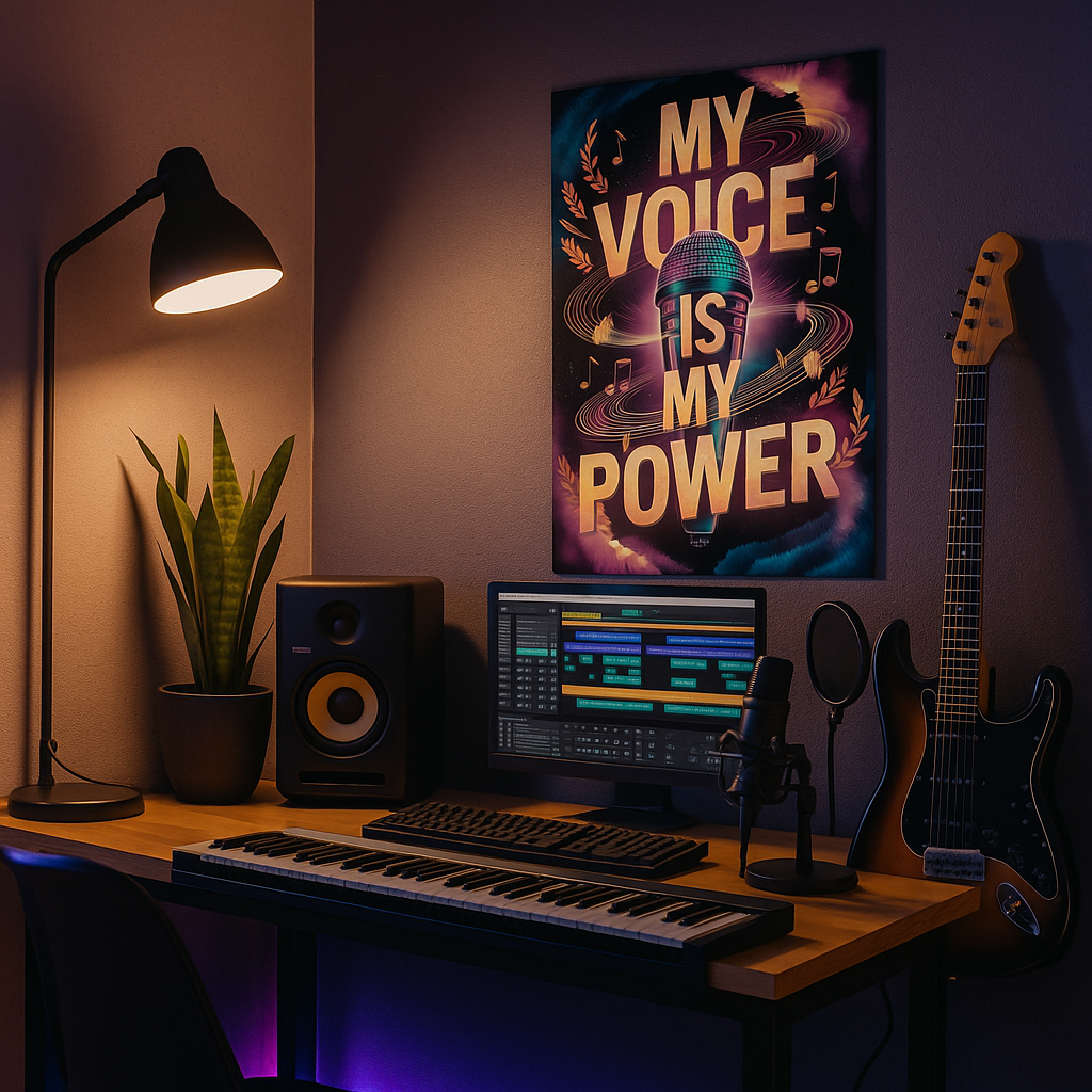 My Voice is My Power Matte Poster Studio Mockup by The Singing Journey
