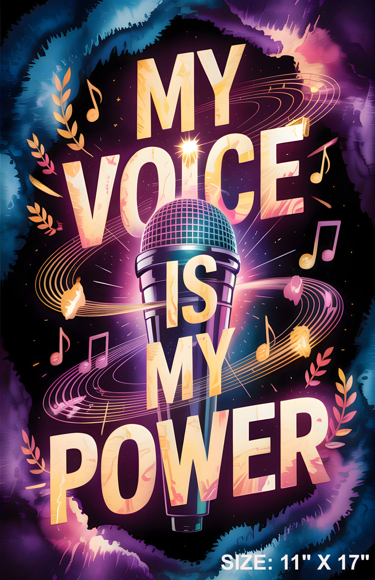 My Voice is My Power Matte Poster 11" x 17" by The Singing Journey