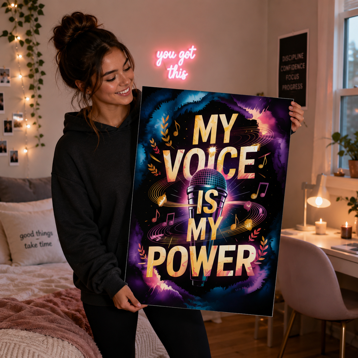 My Voice is My Power Matte Poster