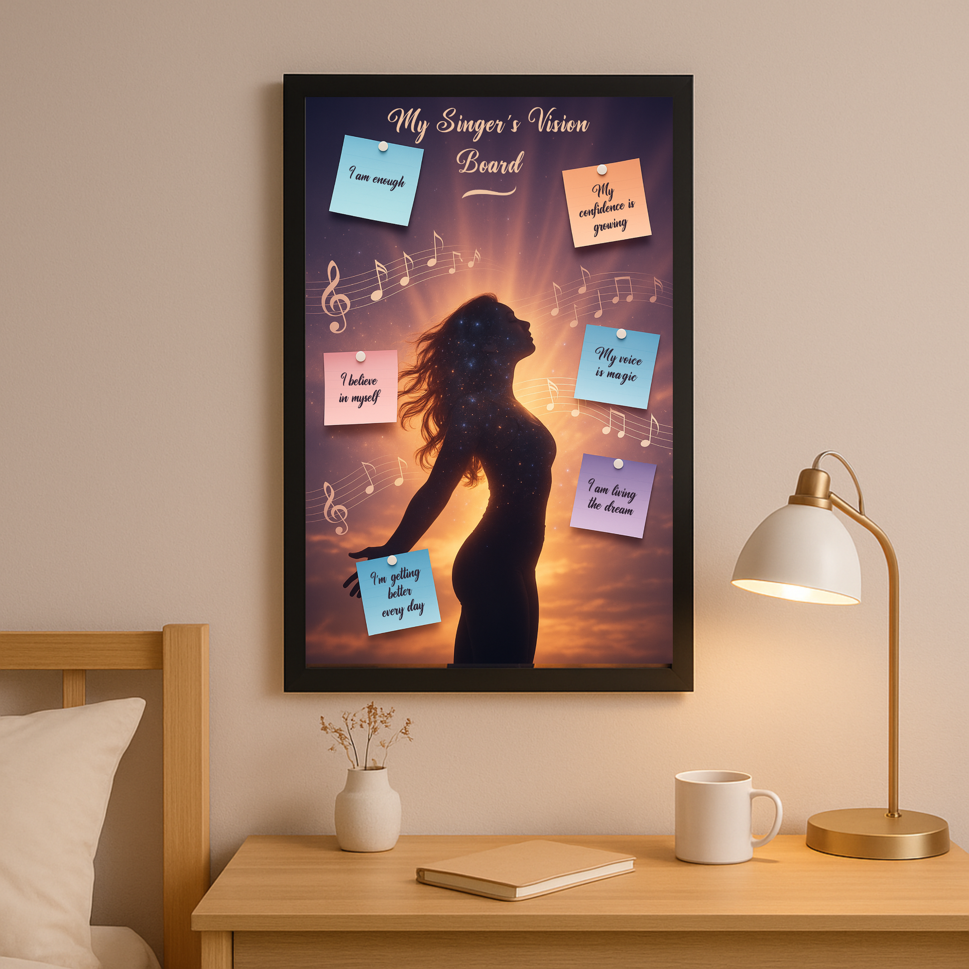 My Singer's Vision Board Poster in Bedroom by The Singing Journey